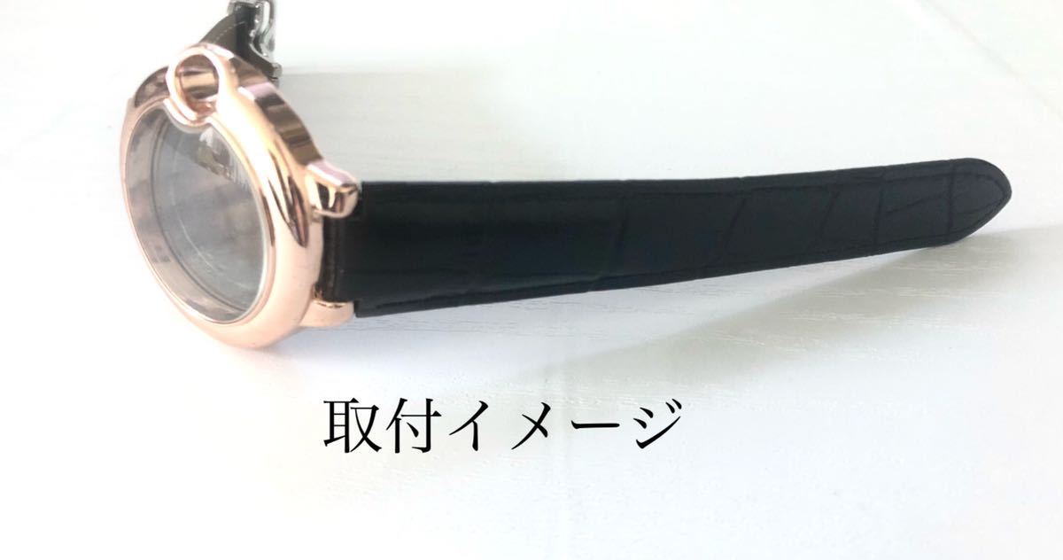 18mm наручные часы выпуклость type ремонт для замены кожаный ремень черный D пряжка приложен [ соответствует ] Cartier ba long голубой 