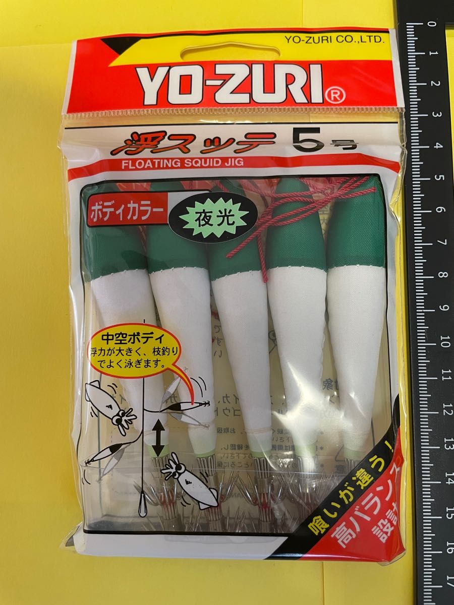 NO.355 ヨーズリ イカ角 浮きスッテ5号  5本セット  未使用品 品薄yo-zuri 浮きスッテ