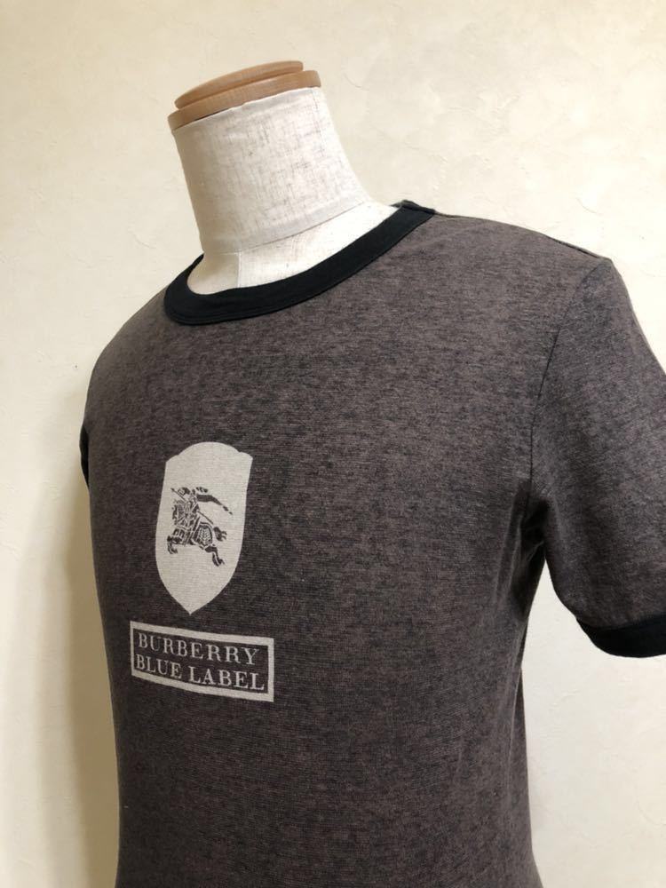 BURBERRY BLUE LABEL バーバリーブルーレーベル ロゴ Tシャツ 半袖 トップス サイズM ブラウン 三陽商会 日本製 FA811-386-09_画像7