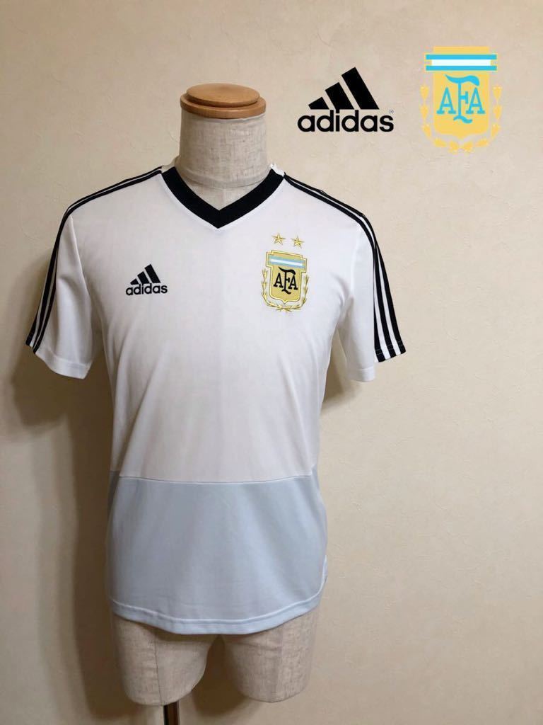 【新品】 adidas Argentina アディダス サッカー アルゼンチン代表 ドライ クライマクール ウェア Tシャツ トップス 半袖 サイズM CF2626_画像1