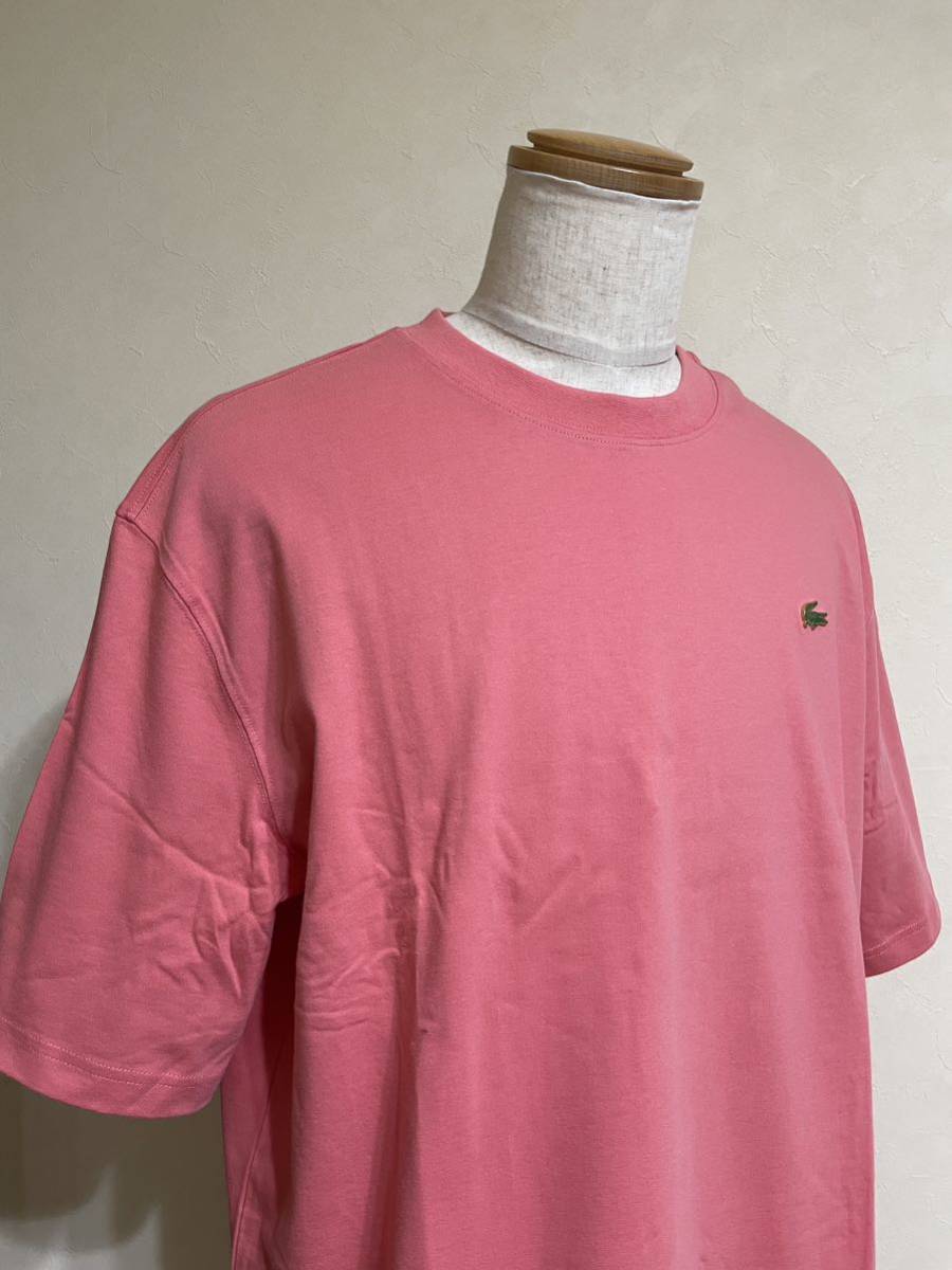 【新品】 LACOSTE LiVE ラコステ クルーネック オーバー Tシャツ サイズL 180/96A 半袖 ピンクUNISEX TH9162L_画像9