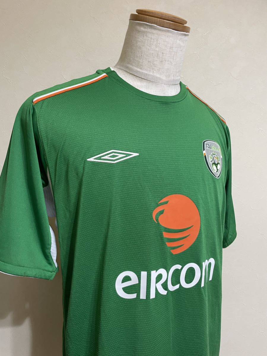 【未使用】 UMBRO IRELAND アンブロ サッカー アイルランド代表 2004 ホーム ユニフォーム サイズL 半袖 緑 デサント UDA6418H_画像9
