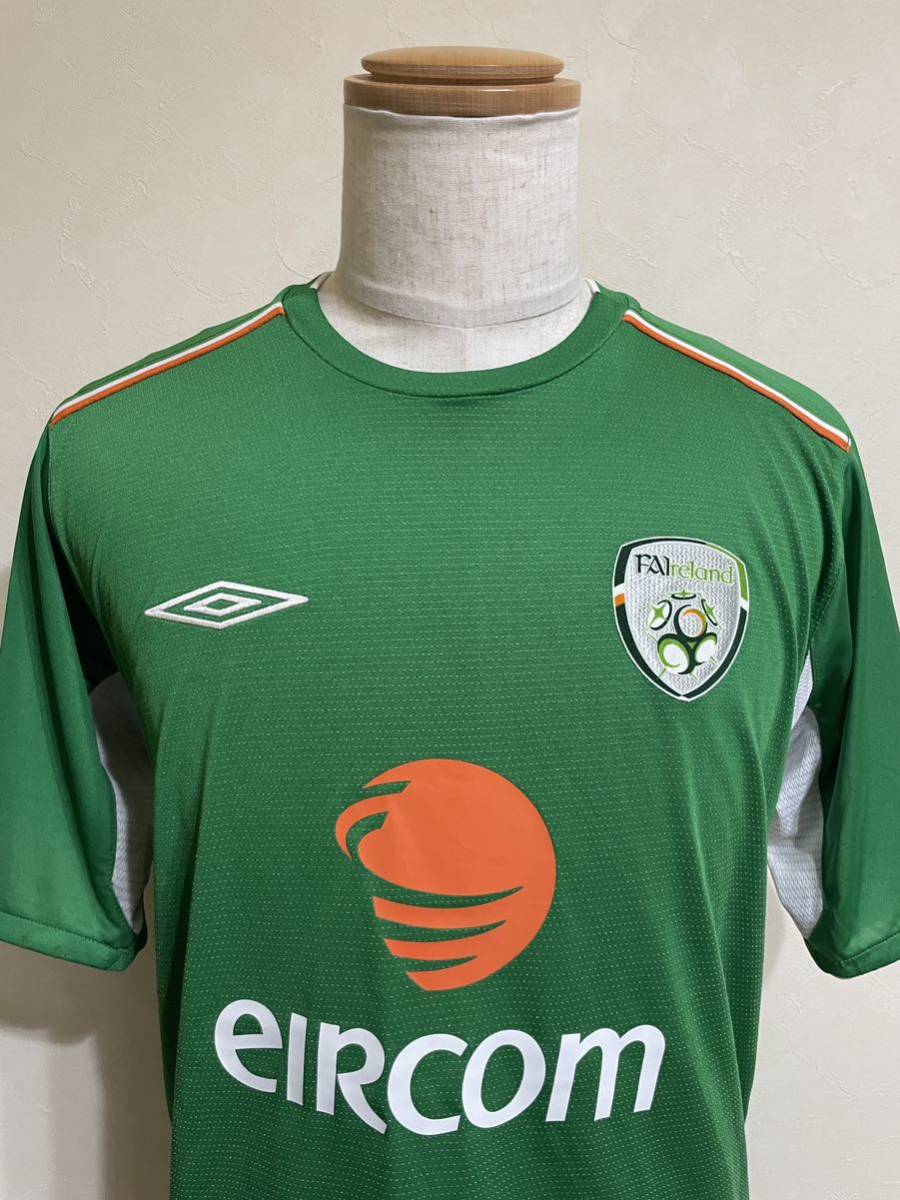 【未使用】 UMBRO IRELAND アンブロ サッカー アイルランド代表 2004 ホーム ユニフォーム サイズL 半袖 緑 デサント UDA6418H_画像3