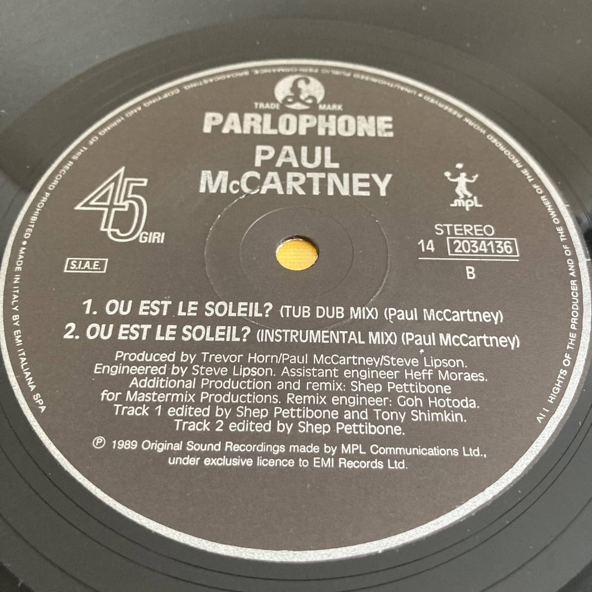 Paul McCartney - Ou Est Le Soleil? 12 INCH_画像4