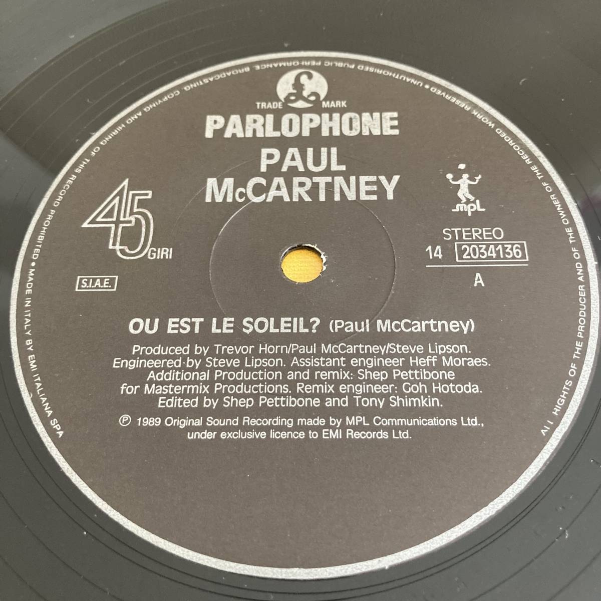 Paul McCartney - Ou Est Le Soleil? 12 INCH_画像3