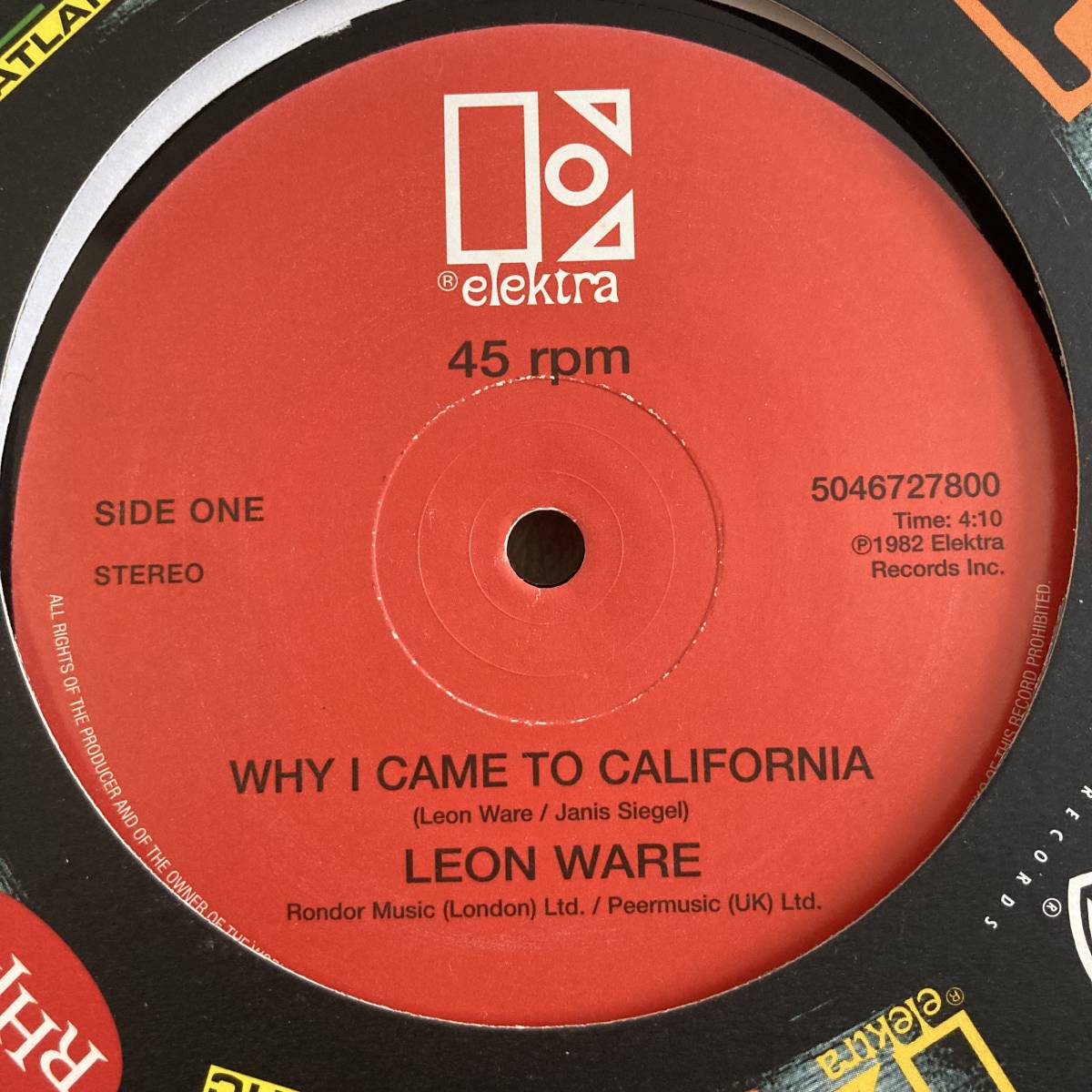 Leon Ware - Why I Came To California / Rockin' You Eternally 12 INCH_画像2