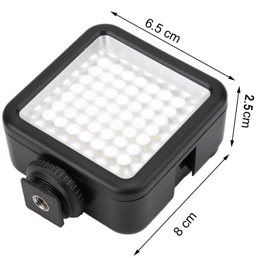 ビデオライト 小型 49 LED 撮影ライト 単3乾電池式 明るい白色光 光度調節 コールドシューマウント付き カメラライト_画像5