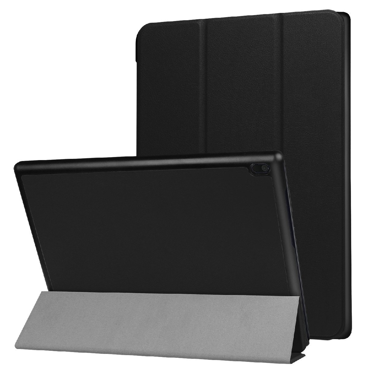 Lenovo Tab4 10 タブレット専用スタンド機能付きケース 三つ折 カバー 薄型 軽量型 高品質 TB-X304F PUレザーケース ブラック_画像1