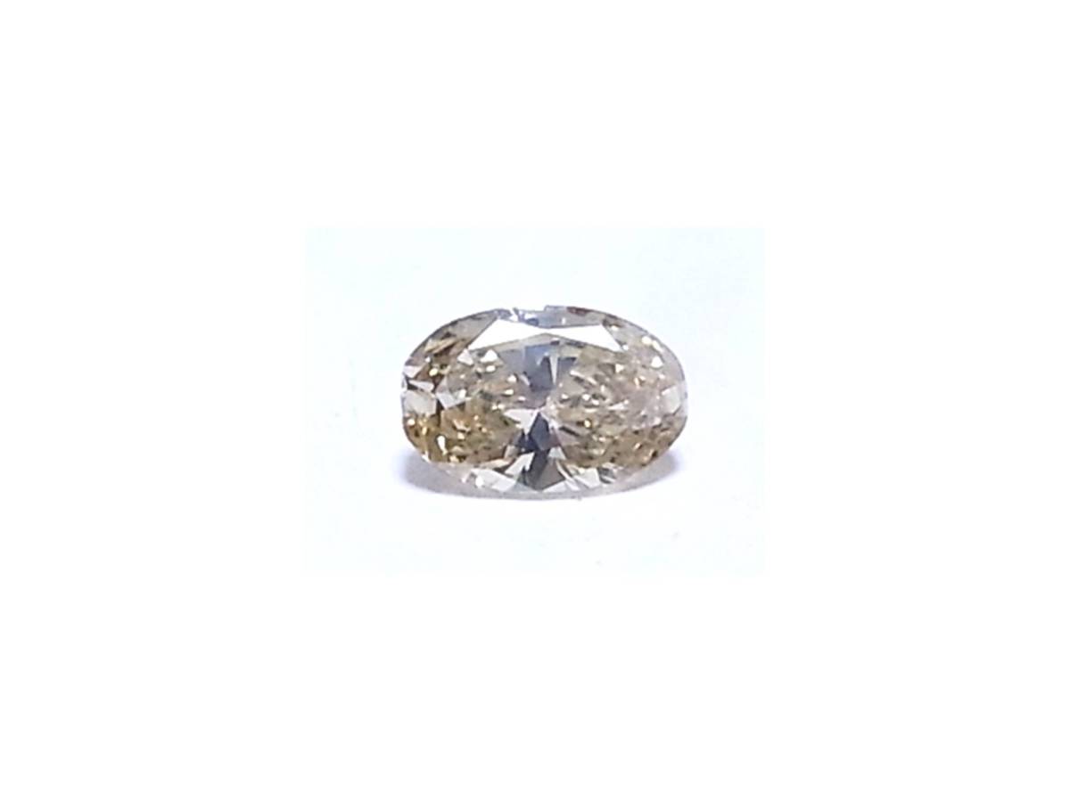 《天然ダイヤ》0.473ct オーバルカット シャンパンカラーダイヤモンド 美しい色と輝き(とても薄いブラウン・ゴールド系) ルース_画像1