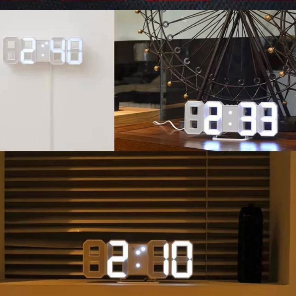 立体3D時計 デジタル時計 訳あり LED 日本語説明書付き 新品未使用
