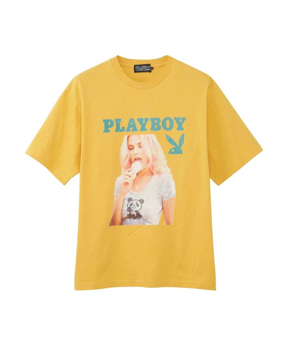 新品 大人気！HYS×PLAYBOY 半袖Tシャツ【ASHLEY&PANDA】イエロー L