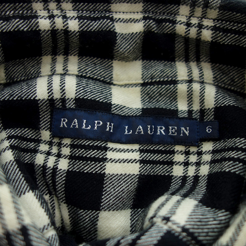 RALPH LAUREN エルボー パッチ レザー チェック 長袖 シャツ_画像3