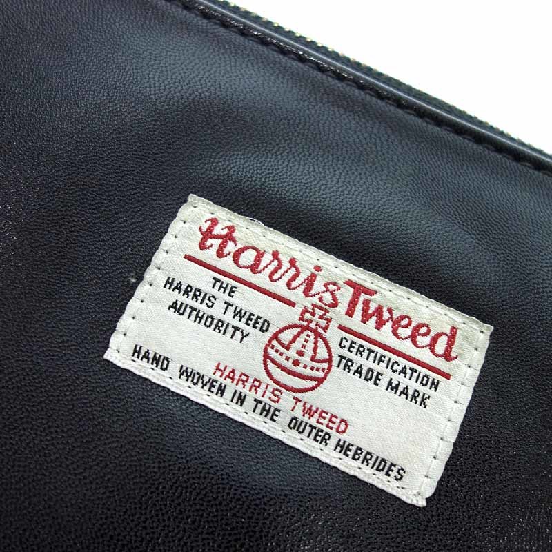 MUTA × HARRIS TWEED ウール 千鳥 クラッチ ハンドバッグの画像6