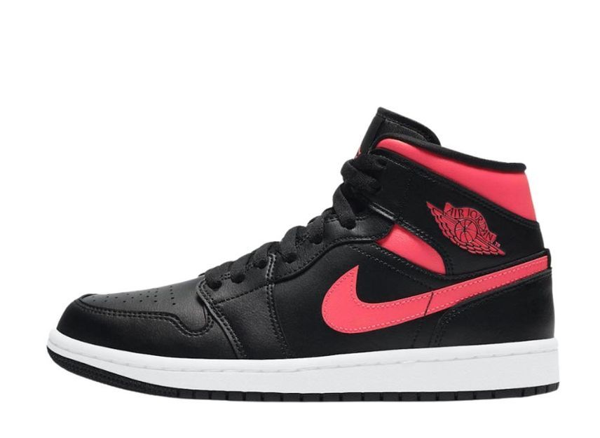 NIKE WMNS AIR JORDAN 1 MID BLACK/SIREN RED/WHITE 27cm BQ6472-004