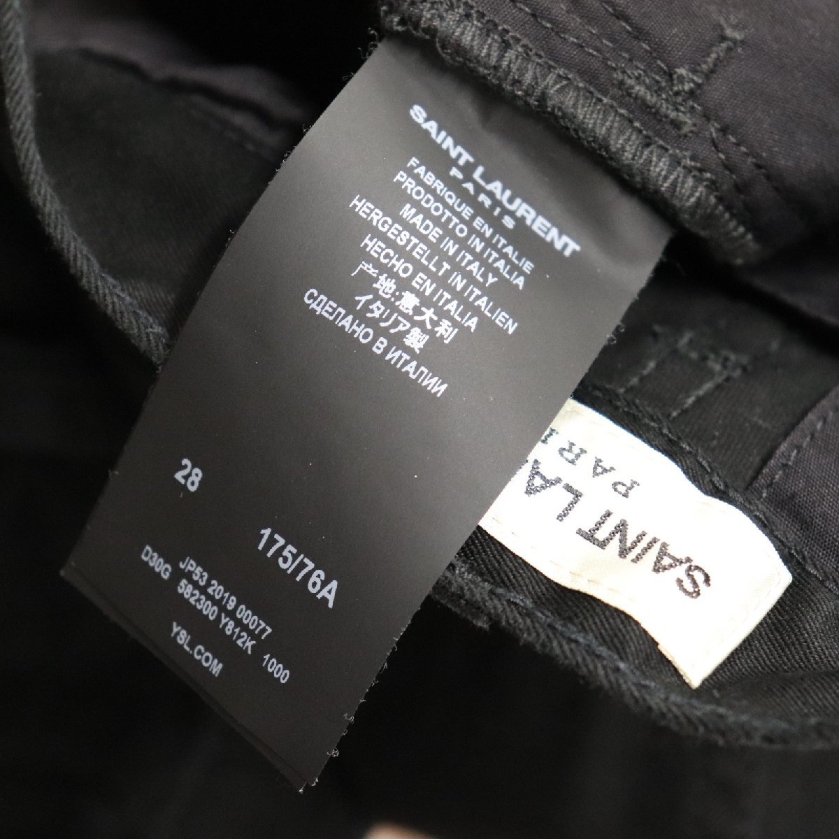 ITCW5Q7KTZT4 即決 本物 SAINT LAURENT サンローラン パンツ チノパン ボトムス コットン ブラック 黒 サイズ 27_画像3