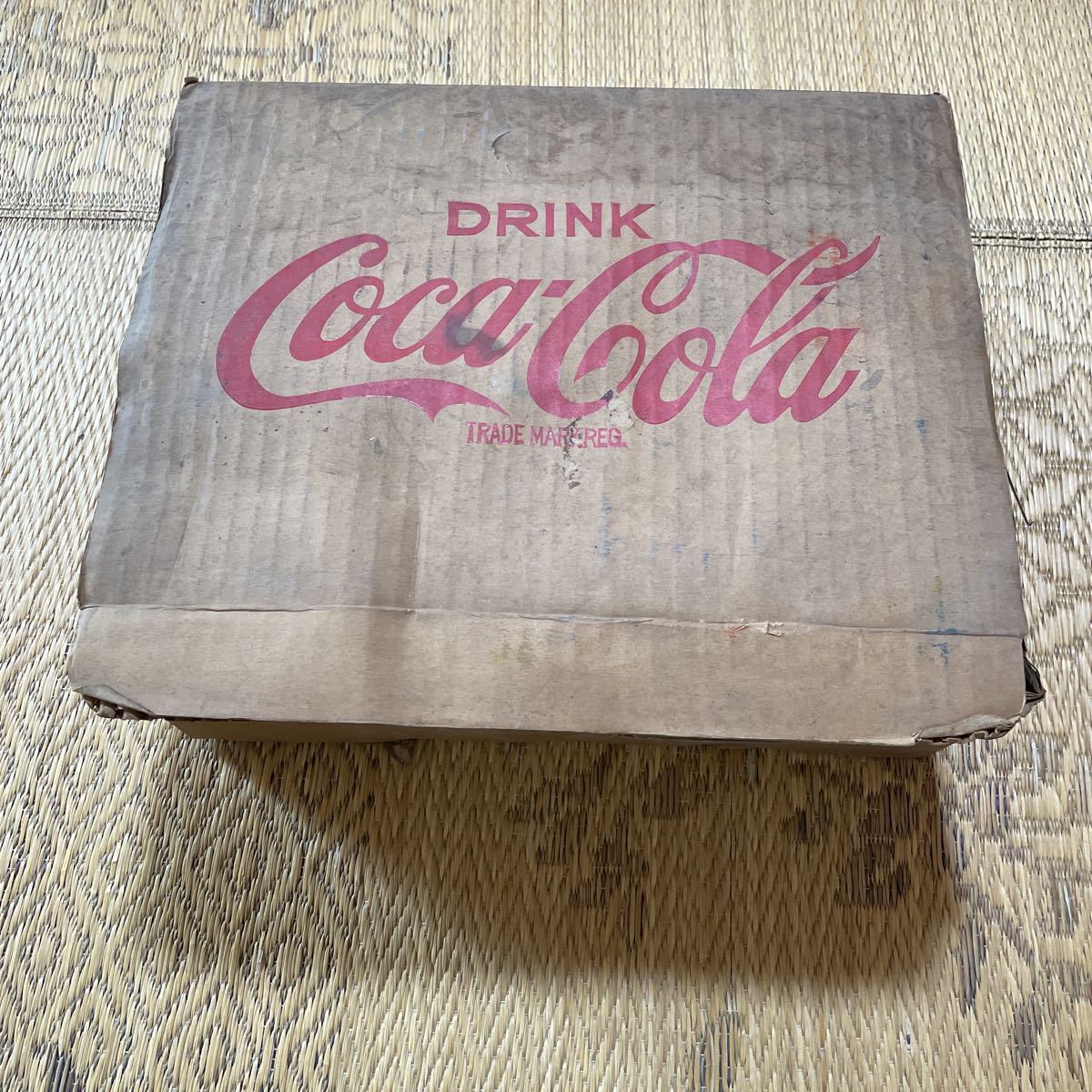 当時物 昭和レトロ Coca-Cola コカ・コーラ グラス 12個セット 箱付き コカコーラ ビンテージ アンティーク ドリンク DRINK ドリンク _画像1