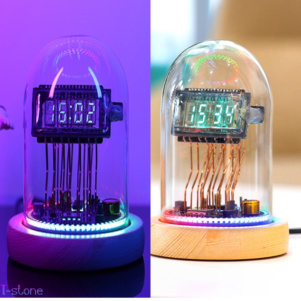 安い LED置き時計 ドーム型ニキシー管風デジタル時計 雰囲気作り VFD