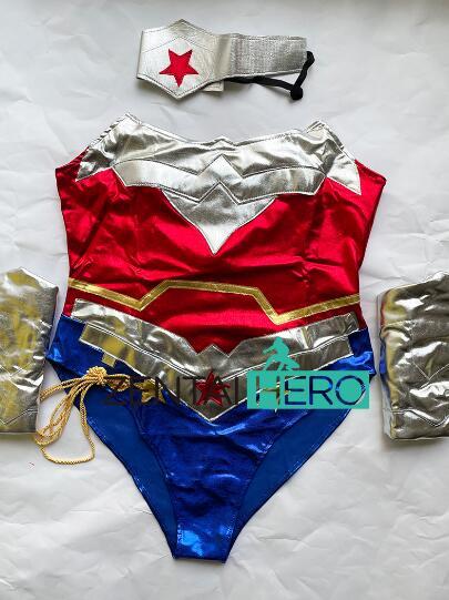 高品質 新作gigaセクシーワンダーウーマンレオタードwonder woman接着剤塗布英雄女wonder lady風 靴とウィッグ 別売り_画像5