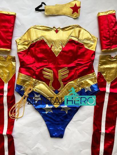 高品質 新作gigaセクシーワンダーウーマンレオタードwonder woman接着剤塗布英雄女wonder lady風 靴とウィッグ 別売り_画像6