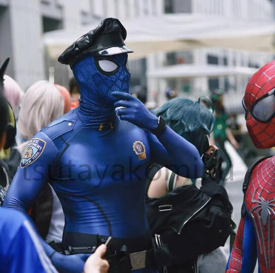 D 高品質 新作 警察スパイダーマン コスプレ 衣装_画像1