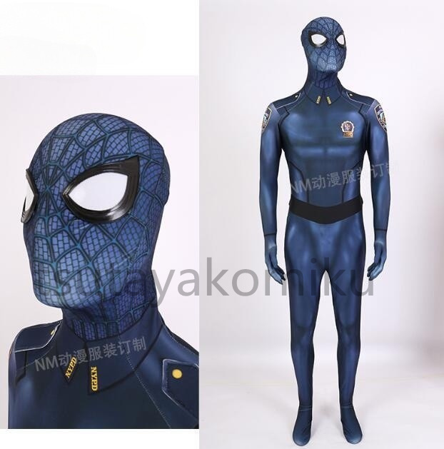 D 高品質 新作 警察スパイダーマン コスプレ 衣装_画像2