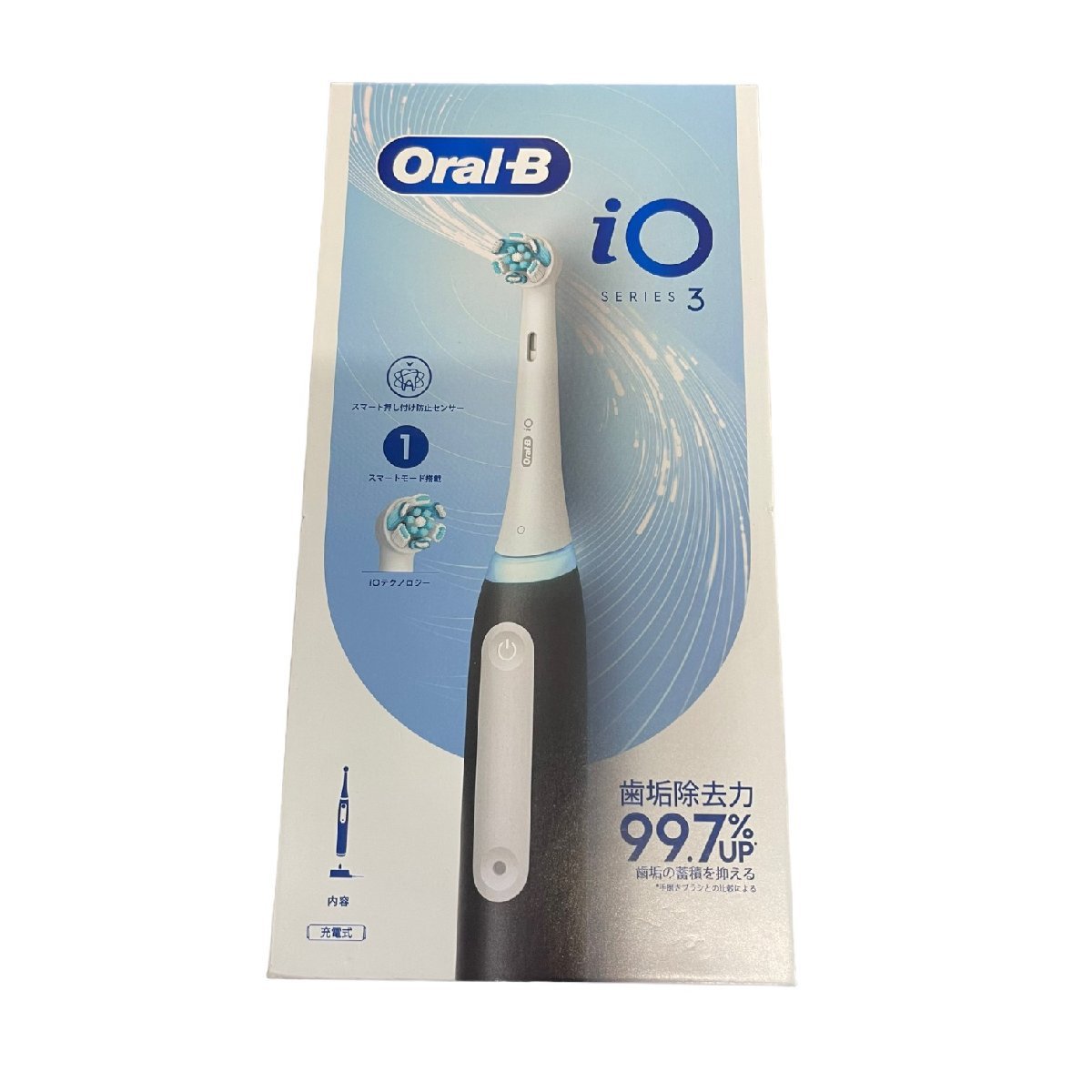 【未開封】 BRAUN ブラウン Oral-B オーラルB iO3 電動歯ブラシ IOG31A60BK マットブラック 充電式 ioシリーズ3 C44041RF_画像1