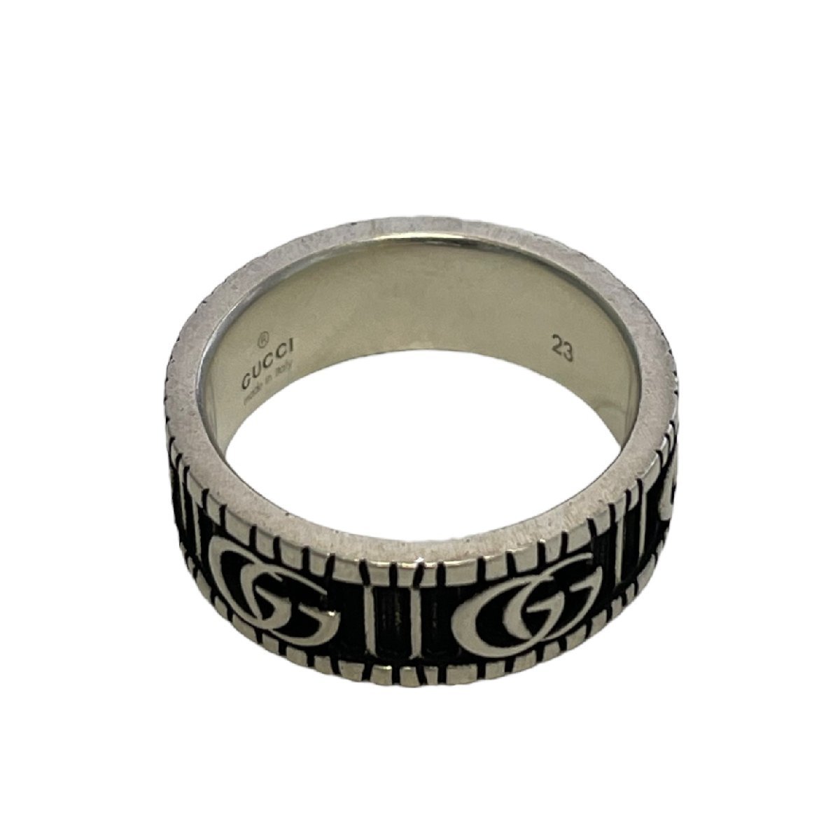 【中古品】 GUCCI グッチ ダブルGシルバーリング 指輪 21.5号 アクセサリー メンズ N7-636RDの画像3