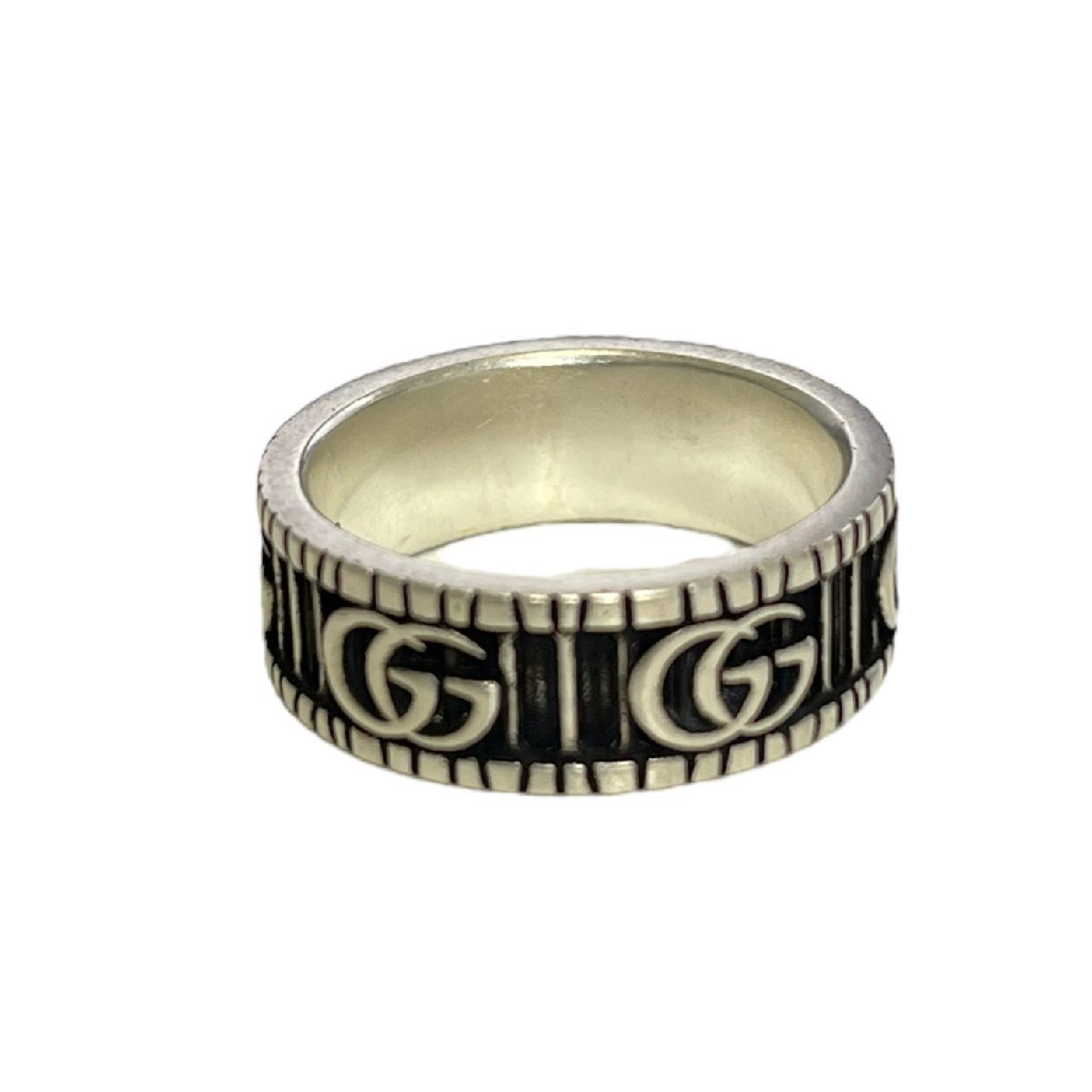 【中古品】 GUCCI グッチ ダブルGシルバーリング 指輪 21.5号 アクセサリー メンズ N7-636RDの画像1