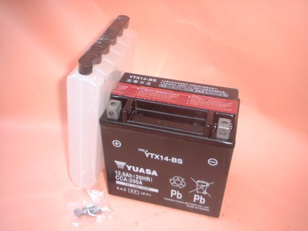 YUASA台湾ユアサ 充電済 YTX14-BS CB1300SF GL1500 ST100 X4 X-4 VTR1000F アフリカツイン シャドウ400 FJ1200 XJR1200 GTS1000 SV1000S_画像1