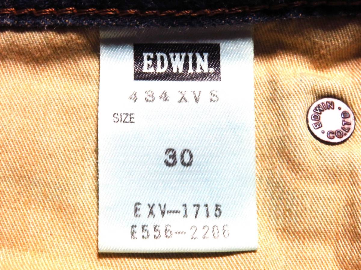  сделано в Японии EDWIN Edwin Denim брюки XV размер 30(W полный размер примерно 82cm) * полный размер W32 соответствует ( номер лота 978)