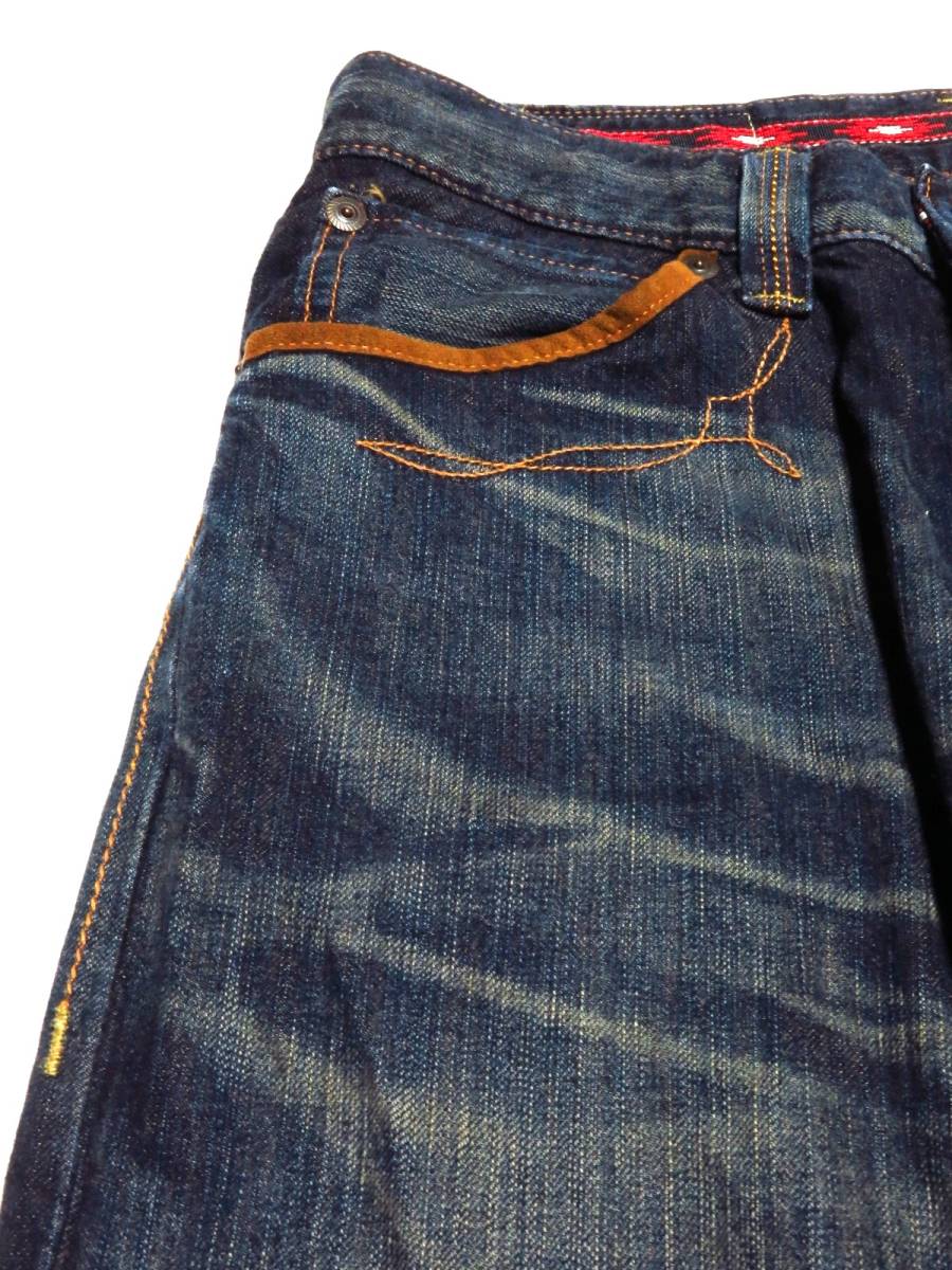  сделано в Японии EDWIN Edwin Denim брюки XV размер 30(W полный размер примерно 82cm) * полный размер W32 соответствует ( номер лота 978)