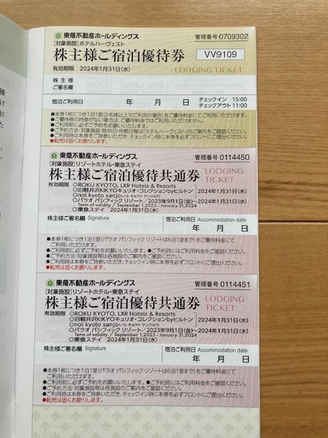 ★東急不動産HD　株主優待券1冊★未使用　最新！　300円～_画像2