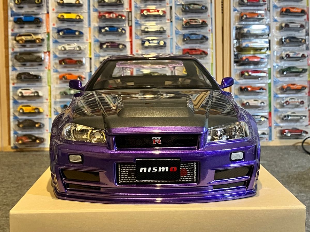 タミヤラジコン日産スカイラインGT-R R34 塗装済 スペアボディメタリック紫
