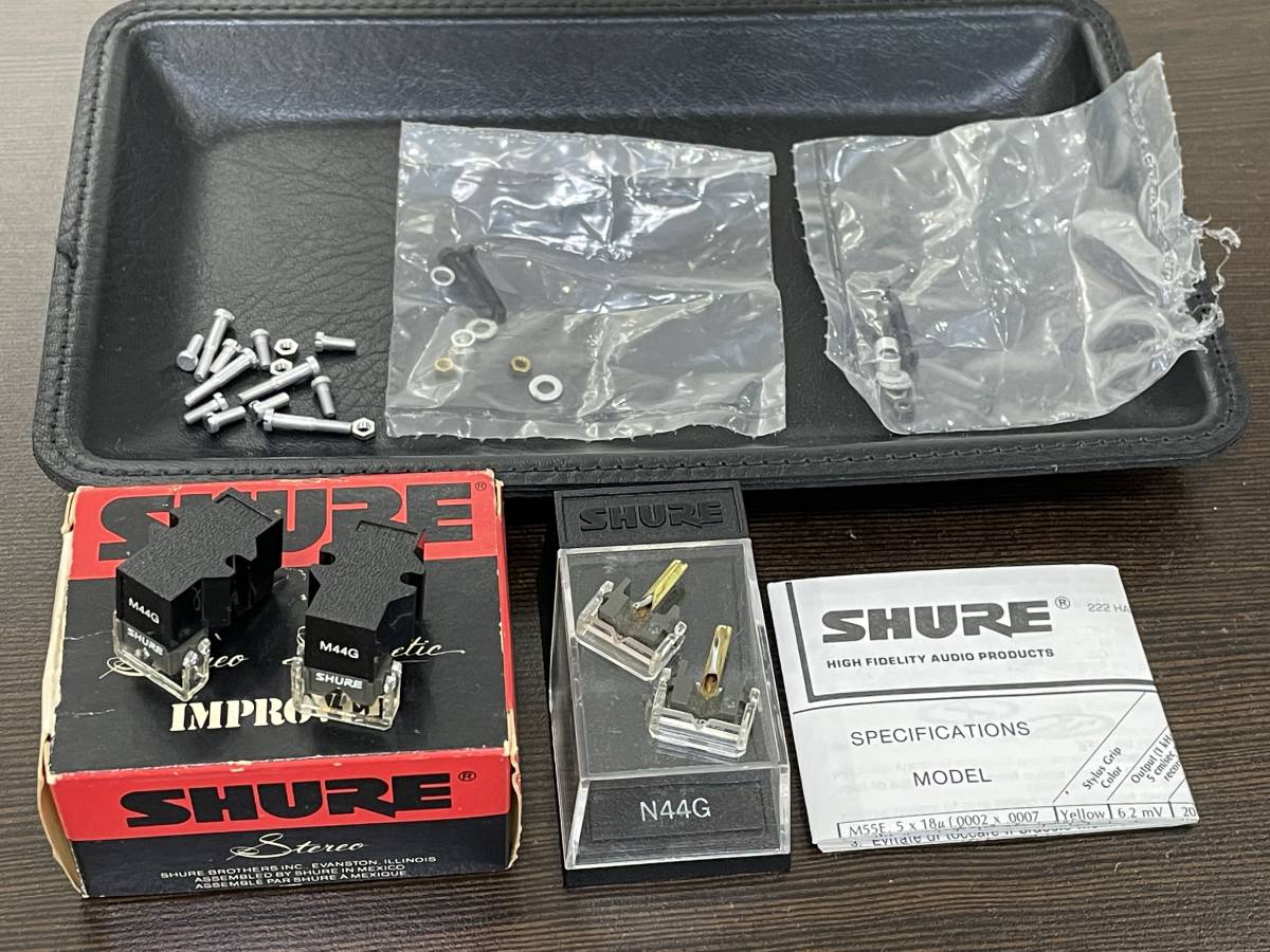 *[DJ for turntable for stylus other large amount set ]SHURE( Sure -) cartridge M44G ×2 piece exchange needle N44G ×4 piece screw kind great number * junk 