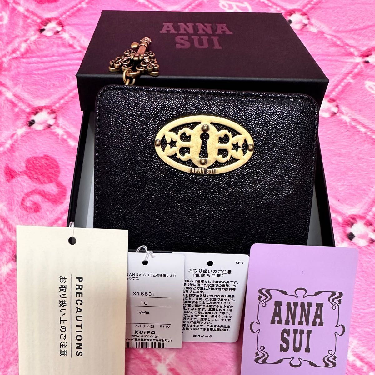 幸運を呼ぶ財布【新品】黒ANNA SUI ドリーム財布 アナスイ二 幸運を呼ぶ財布【新品】黒ANNA SUI ドリーム財布 アナスイ二