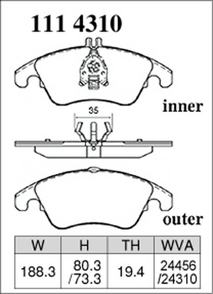 ディクセル Xタイプ フロント左右セット ブレーキパッド W204(ワゴン) 204254 1114310 DIXCEL ブレーキパット