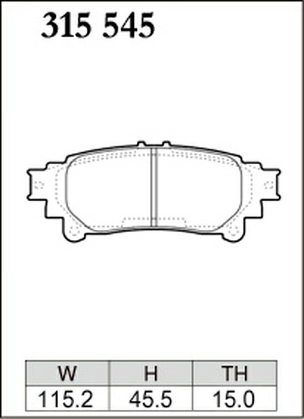 ディクセル ESタイプ リア左右セット ブレーキパッド RX450H GYL10W/GYL15W/GYL16W 315545 DIXCEL エクストラスピード ブレーキパット_画像3