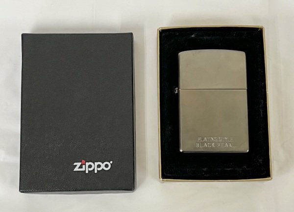 ◎【ZIPPO/ジッポ】ジッポライター ジッポー シルバー PLATING STYLE BLACK PEARL ケース付き 中古品/kb2668_画像1