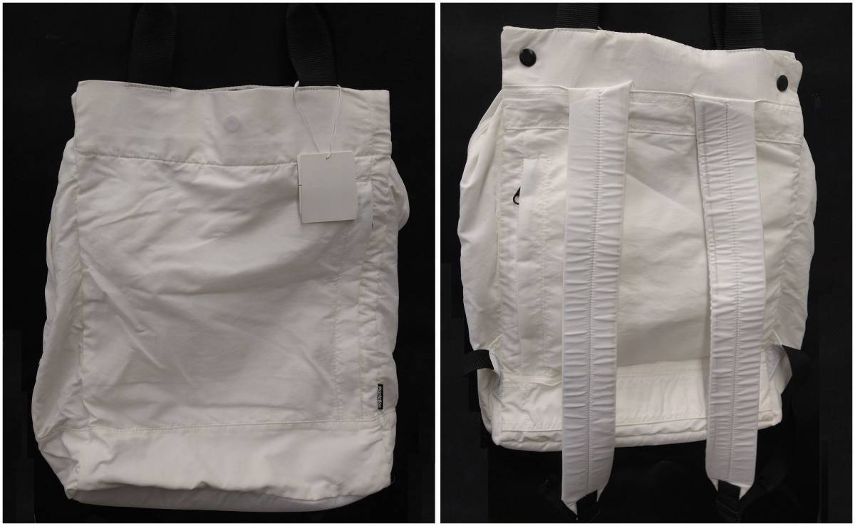  unused tag attaching Plantation side fastener rucksack rucksack light weight nylon white × black 