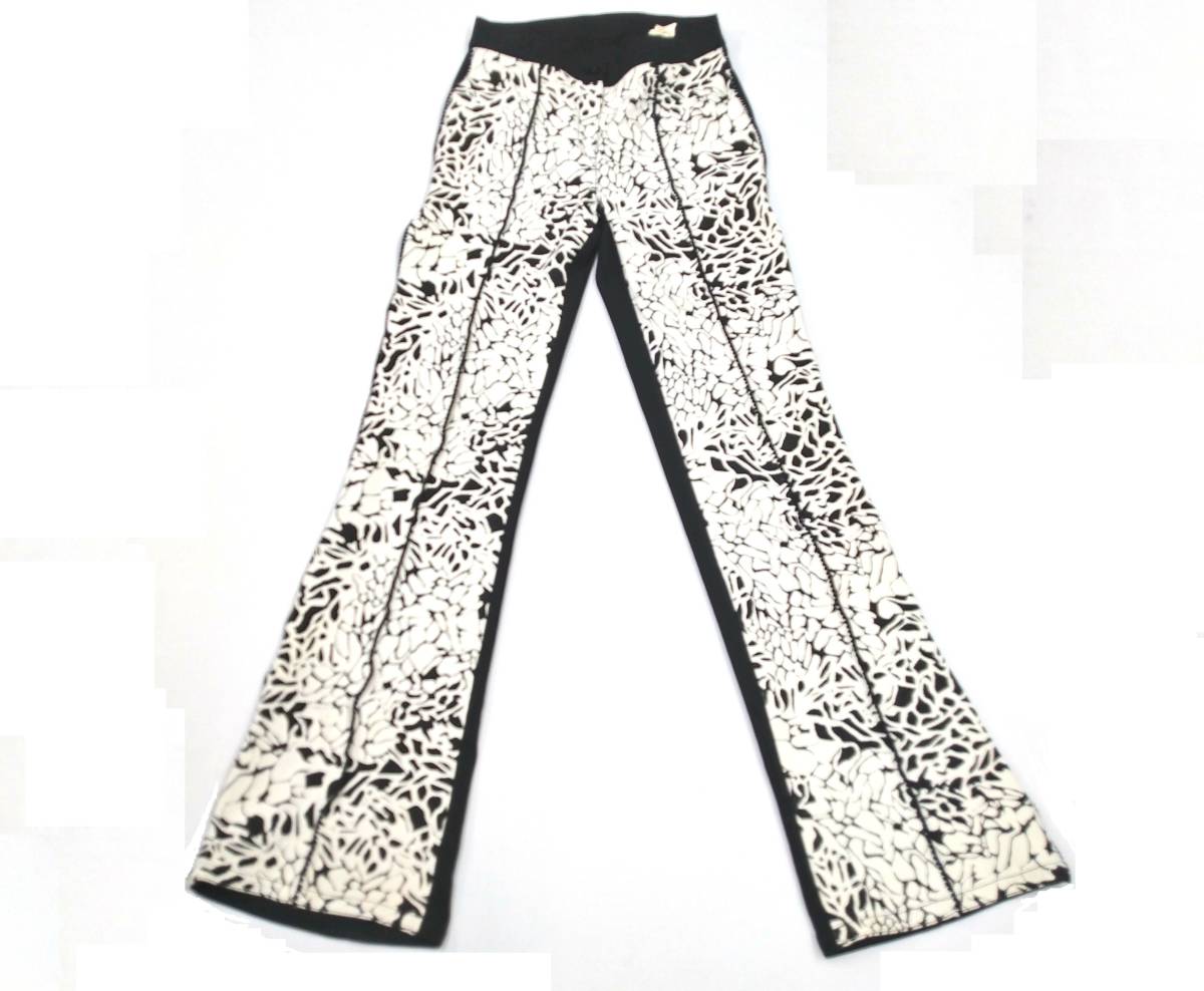  б/у ita задний Italiya женский стрейч брюки размер 5 чёрный × белый 