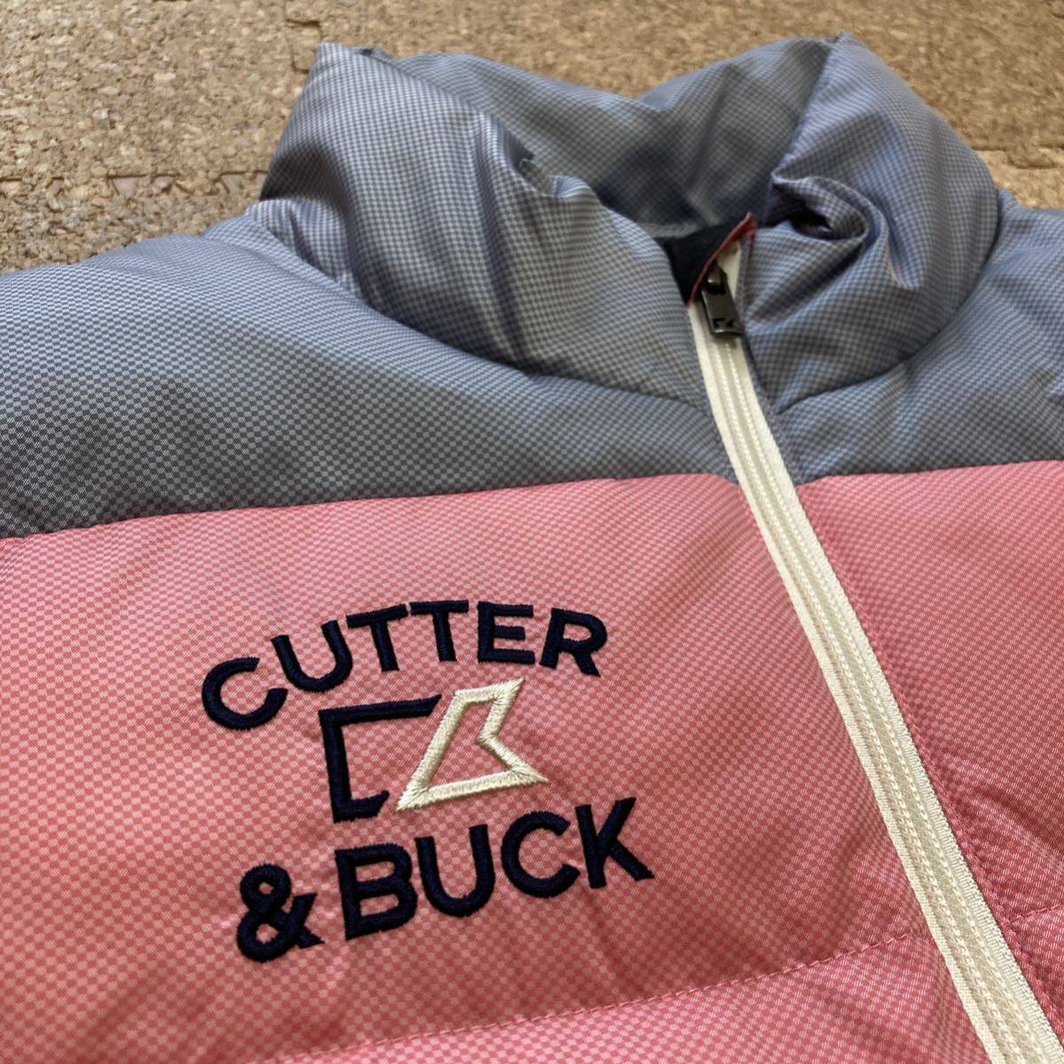 【美品】CUTTER&BUCK カッターアンドバック　ダウンベスト　ゴルフウェア　Mサイズ メンズ　ピンク×グレー