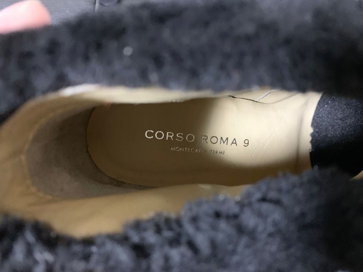 CORSO ROMA 9  ファー　ブーティー　ブラック　38 新品未使用 ショートブーツ