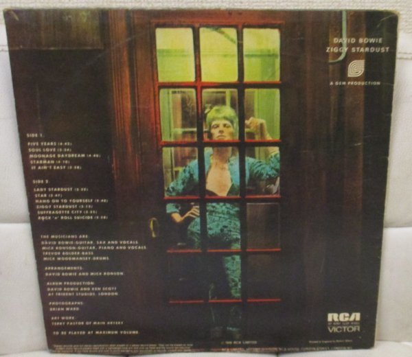 ☆彡 英國盤 David Bowie The Rise And Fall Of Ziggy Stardust [ UK ORIG '72 RCA Victor SF 8287 ]_画像4