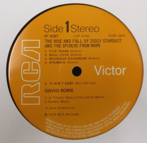 ☆彡 英國盤 David Bowie The Rise And Fall Of Ziggy Stardust [ UK ORIG '72 RCA Victor SF 8287 ]_画像6