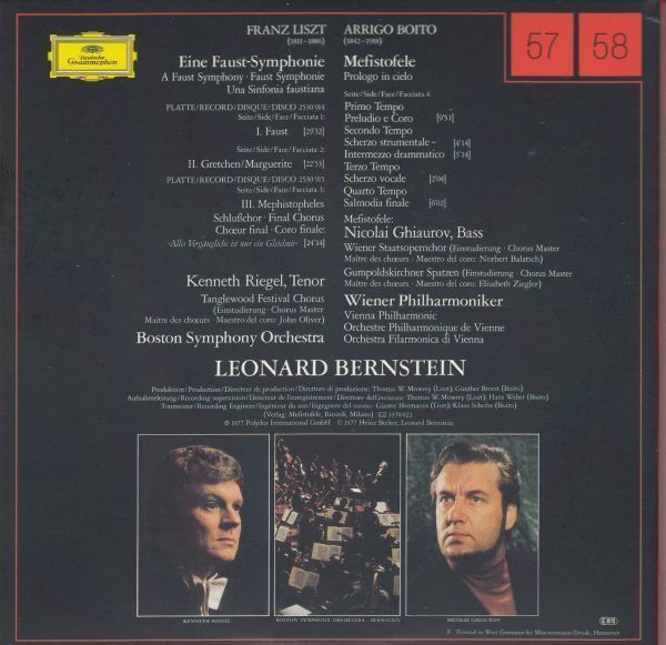 [2CD/Dg]リスト:ファウスト交響曲他/K.リーゲル(t)&L.バーンスタイン&ボストン交響楽団 1976他_画像2