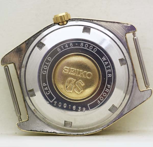 Grand Seiko GS 6146-8000 CG帽金錶殼白色錶盤自動上弦CAP GOLD 原文:グランドセイコー　GS　6146-8000　CG　キャップゴールドケース　白文字盤　自動巻き　CAP　GOLD　