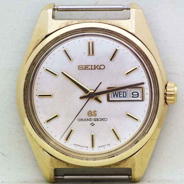 Grand Seiko GS 6146-8000 CG帽金錶殼白色錶盤自動上弦CAP GOLD 原文:グランドセイコー　GS　6146-8000　CG　キャップゴールドケース　白文字盤　自動巻き　CAP　GOLD　