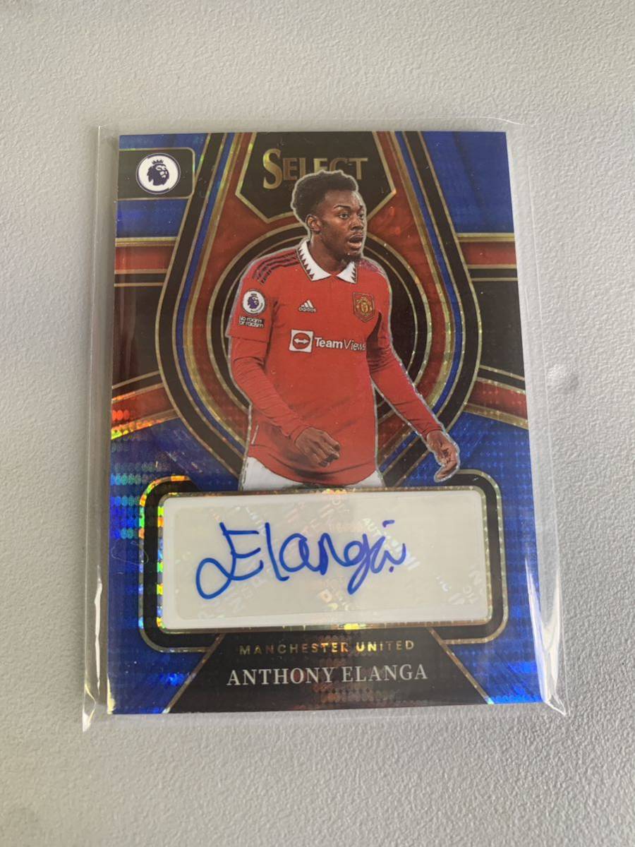 Anthony Elanga 2022-23 Panini Select Blue Pulser Prizm Auto 直筆