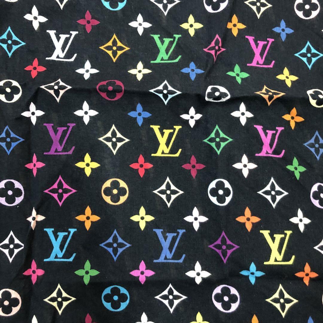 【１円オークション】 LOUIS VUITTON ルイヴィトン スカーフ モノグラム マルチカラー ブラック タグ有り その他小物 【AC094】_画像5