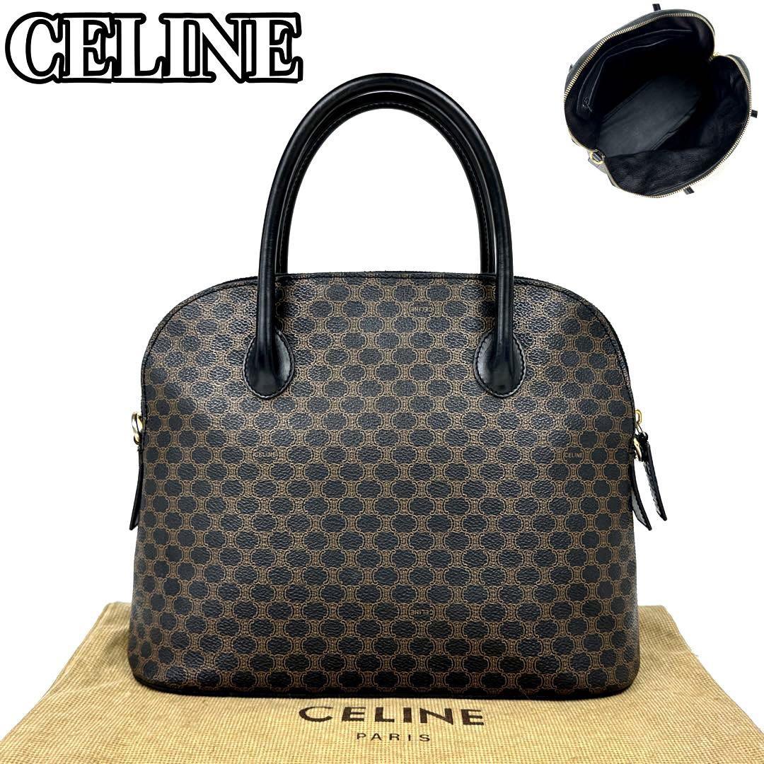 CELINE セリーヌ ハンドバッグ マカダム PCV 黒-